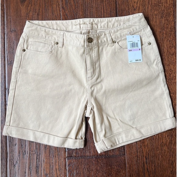 KORS Michael Kors Pants - New Michael Kors Shorts Women’s Size 6 “Sand” Khaki Denim